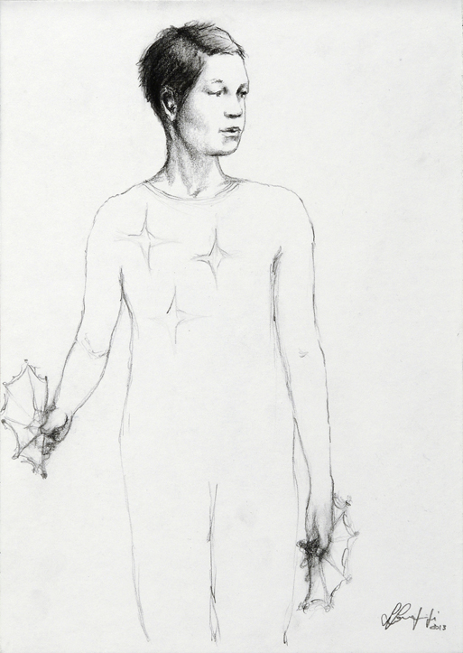 Disegno di Silvio Sangiorgi - Ritratto di acrobata