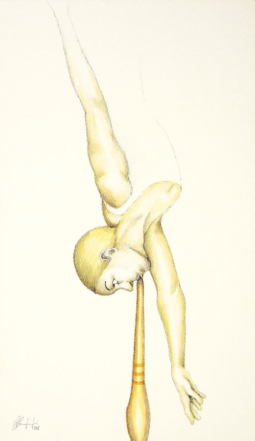 Disegno di Silvio Sangiorgi - Ritratto di equilibrista