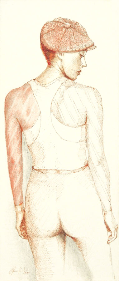 Disegno di Silvio Sangiorgi - Ritratto di contorsionista