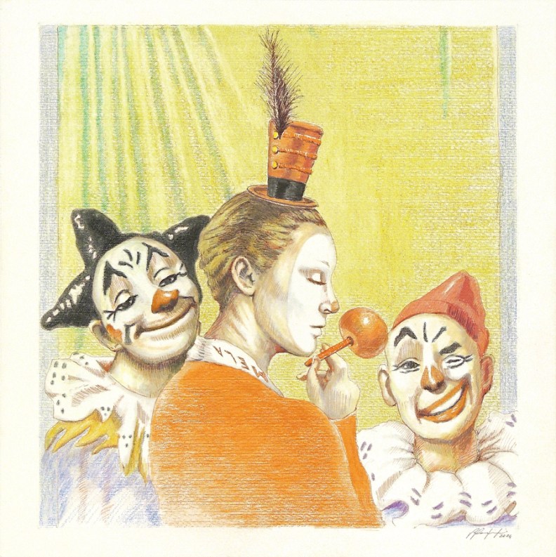 Silvio Sangiorgi ritratto di venditrice di mele caramellate