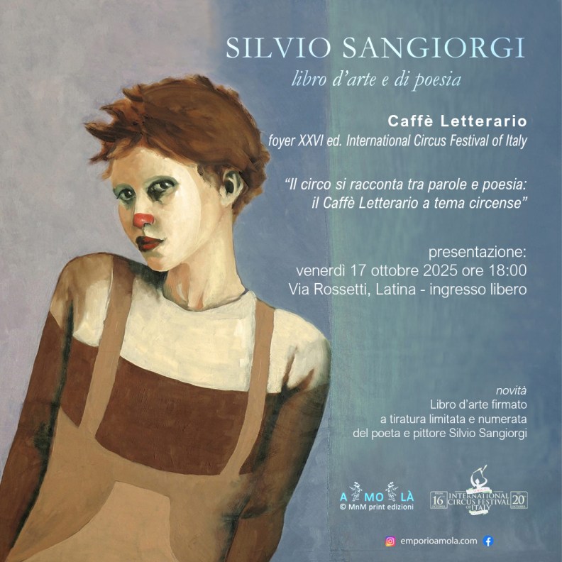 Presentazione del libro d'arte di Silvio Sangiorgi, foyer dell'International Circus Festival of Italy 2025