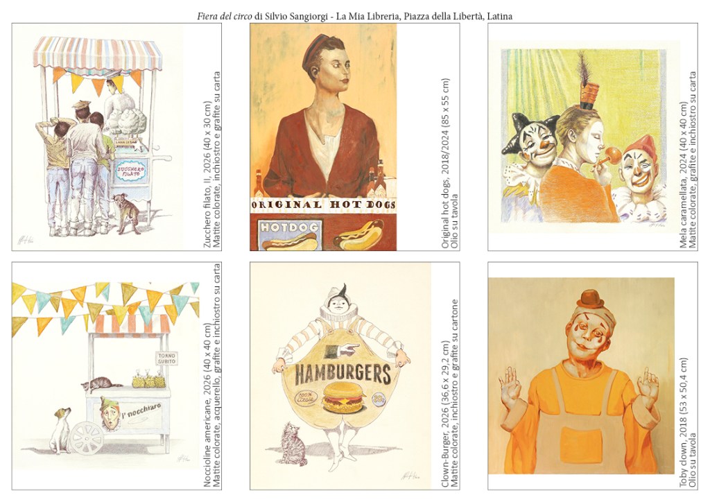 Dipinti e disegni di Silvio Sangiorgi in esposizione presso La Mia Libreria a Latina